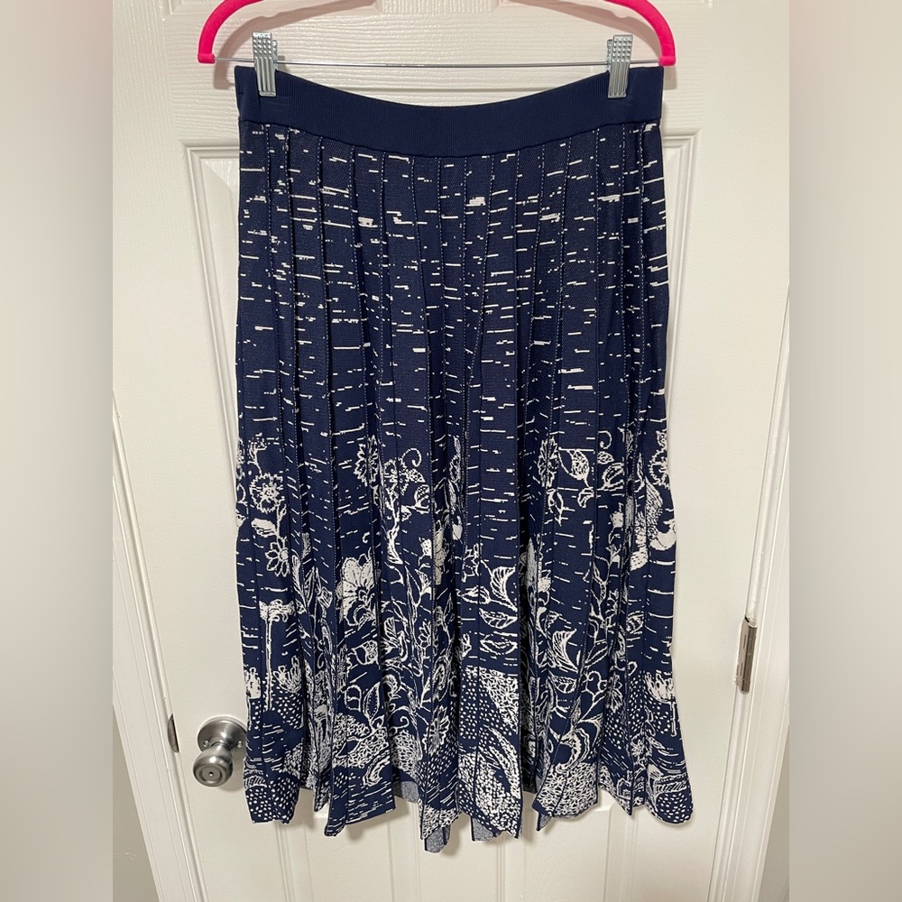 Anthropologie Navy and White Skirt